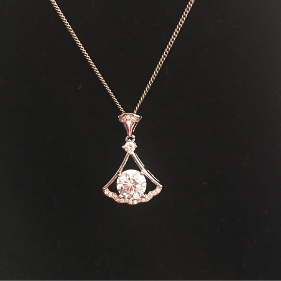 Silver Necklace With CZ’s - Picture 3 of 11